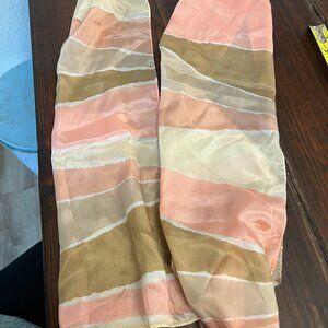 Echo Pink & Tan Silk Scarf